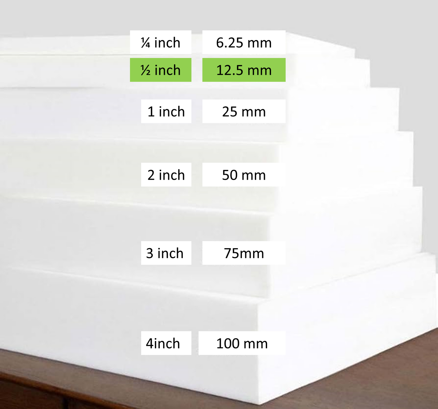 Upholstery Foam Sheet 1/2 inch